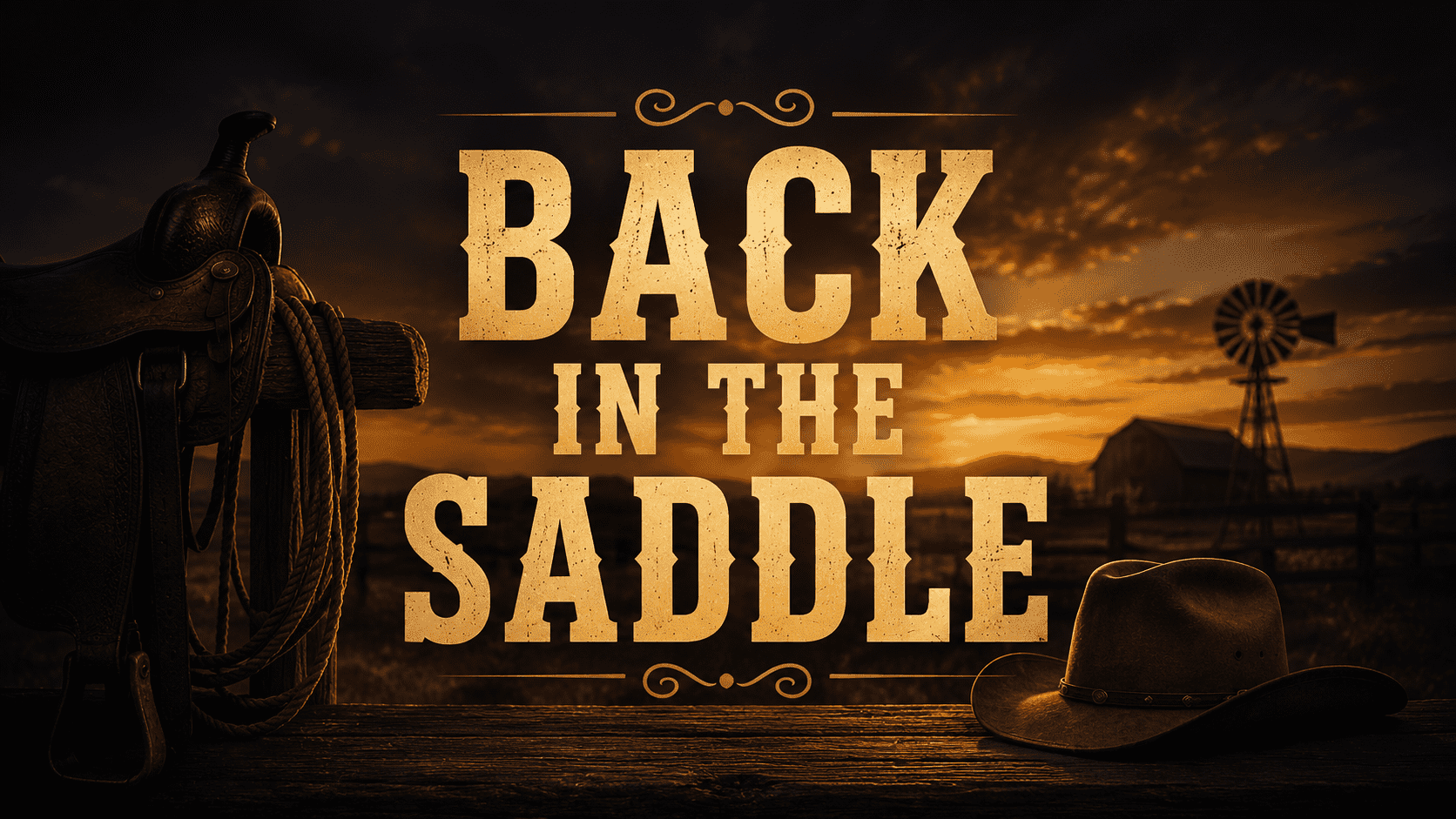back in the saddle western sunset cowboy hat